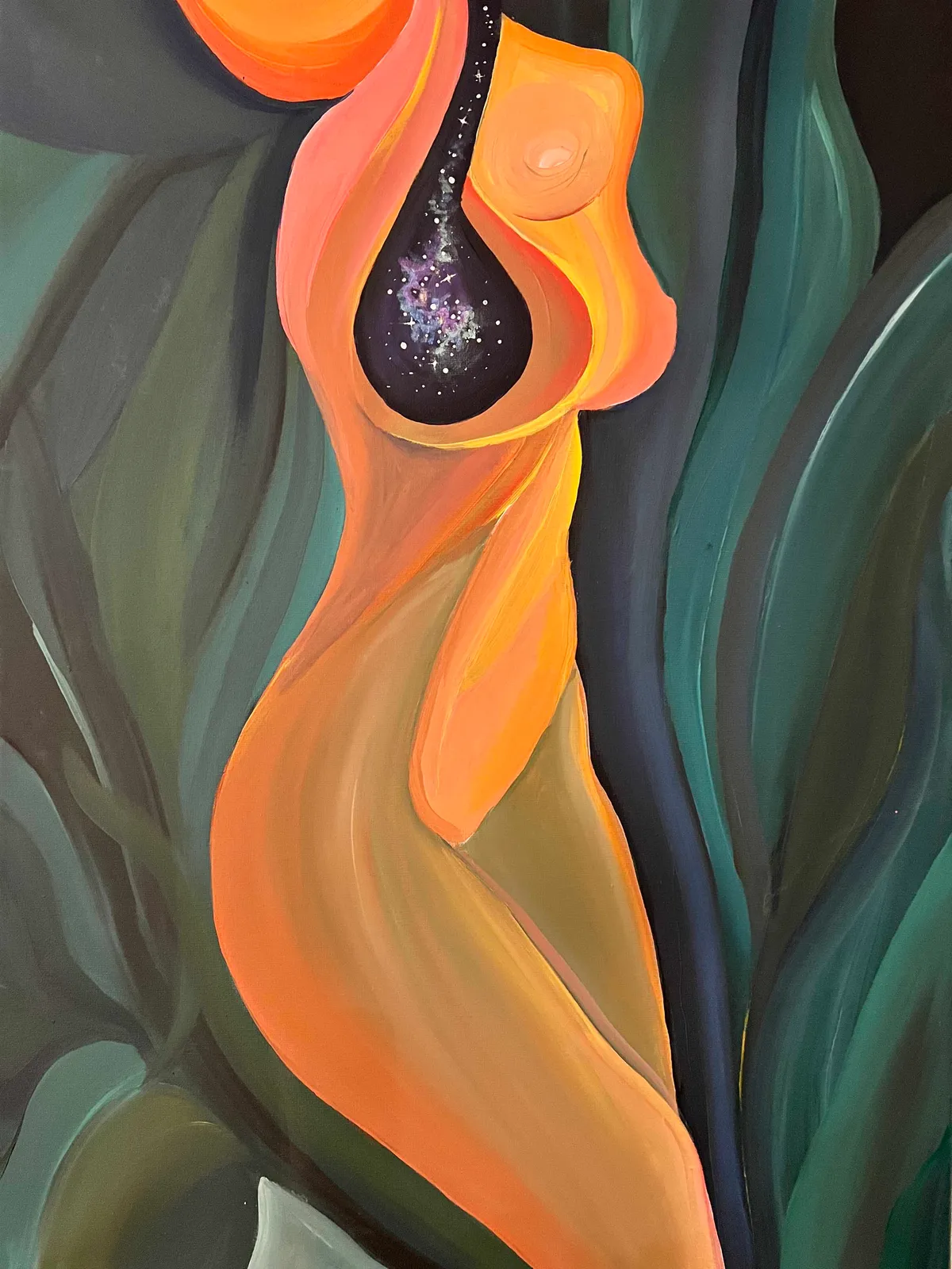 Painting “Space” (2022) by Irina Lonskaya, acrylic, canvas